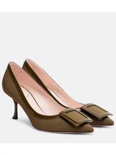 Pantofi cu toc Roger Vivier din piele verde