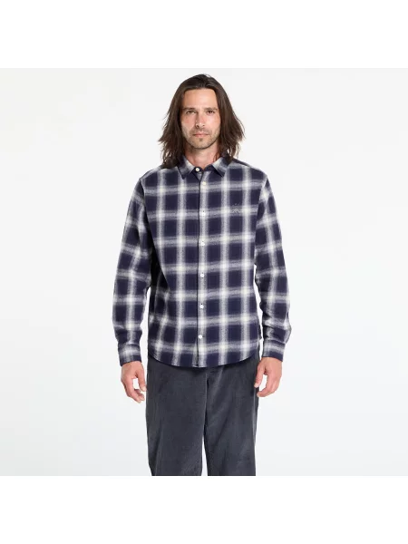 Риза AllSaints HAVEN със свободна кройка с класическа яка тъмносиньо