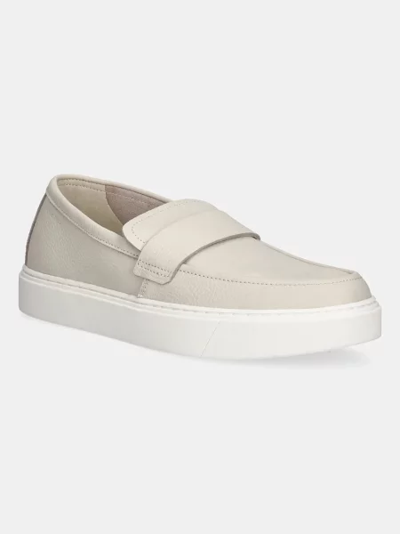 Кожени мокасини Calvin Klein MOCCASIN LTH UNLINED мъжки кафяво бежово
