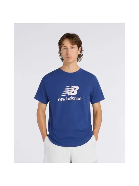 Koszulka New Balance Sport Essentials Stamp Logo granatowa S niebieska