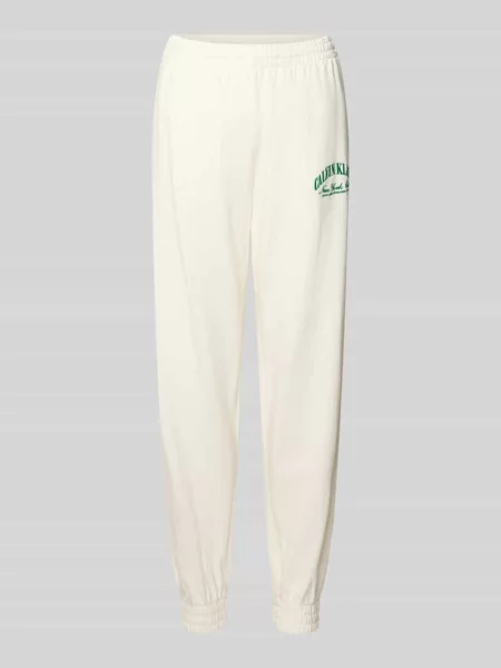 Spodnie dresowe o kroju relaxed fit z czystej bawełny Calvin Klein Underwear białe