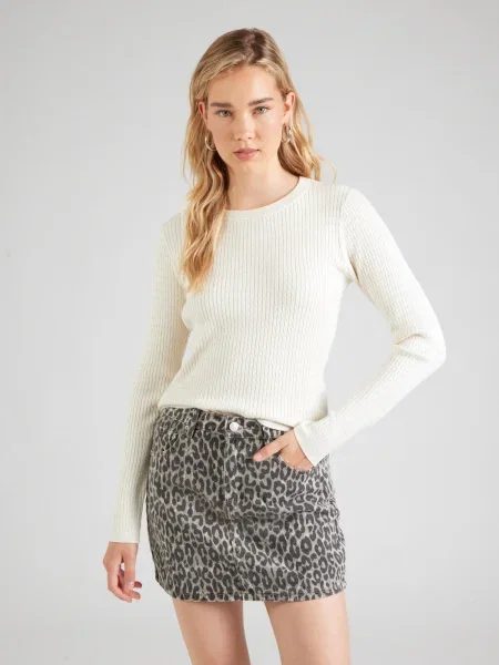 VERO MODA Pulover VMSILJE lână alb