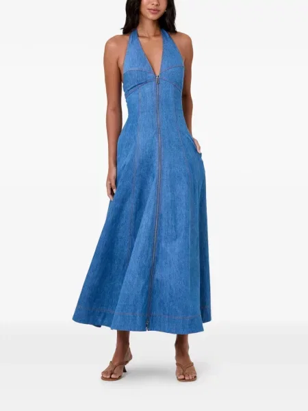 Rochie Nicholas cu gât halter albastru