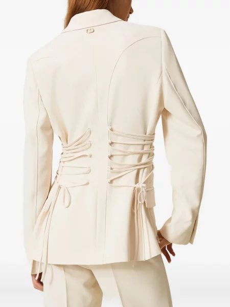 Sacou Twinset cu șireturi din dantelă