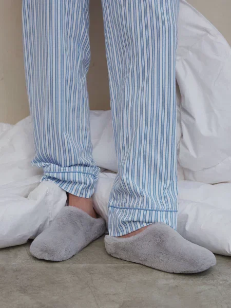 Капці Estro штучне хутро сірий