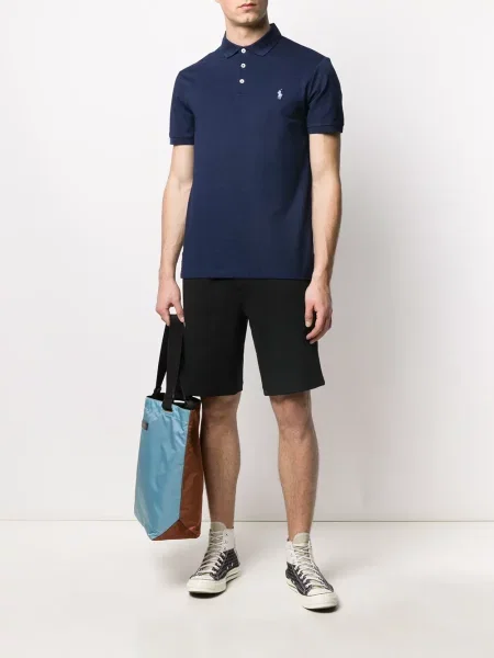 Haftowane polo Polo Ralph Lauren niebieskie
