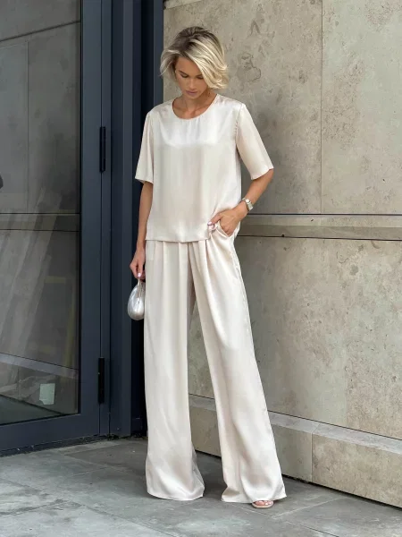 Брюки-палаццо Jadone Fashion бежевый