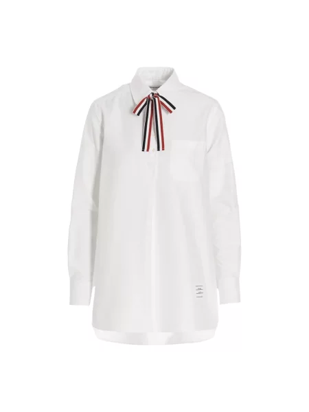 Bluzka Thom Browne z kokardką biała