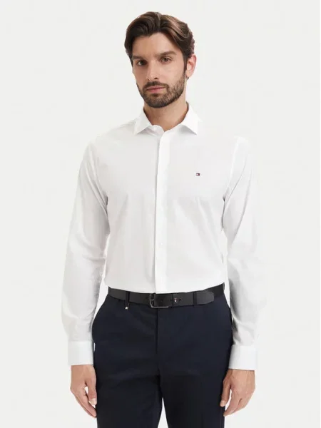 Tommy Hilfiger Cămașă Cl Solid alb