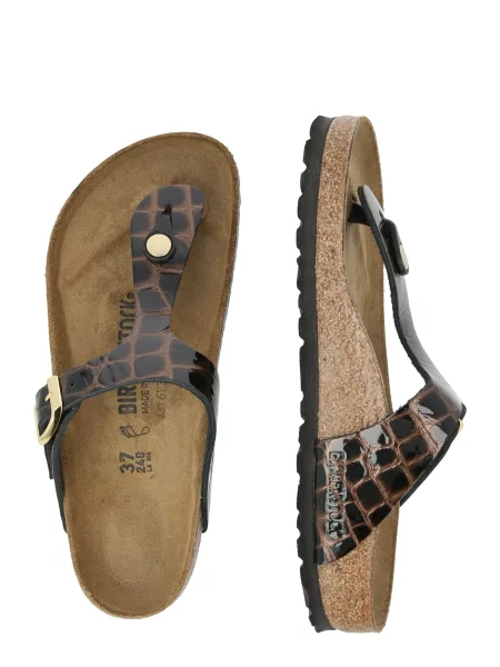 BIRKENSTOCK Žabky Gizeh hnedá čierna