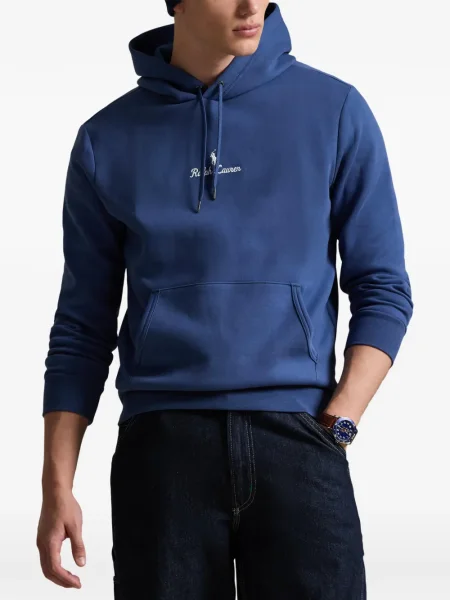 Dlouhá pruhovaná s límcem kšiltovka Polo Ralph Lauren modrá