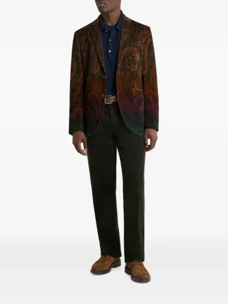 Μπουφάν Etro κοτλέ με σχέδιο paisley πράσινο