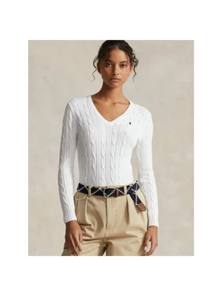 Dzianinowy sweter Polo Ralph Lauren biały