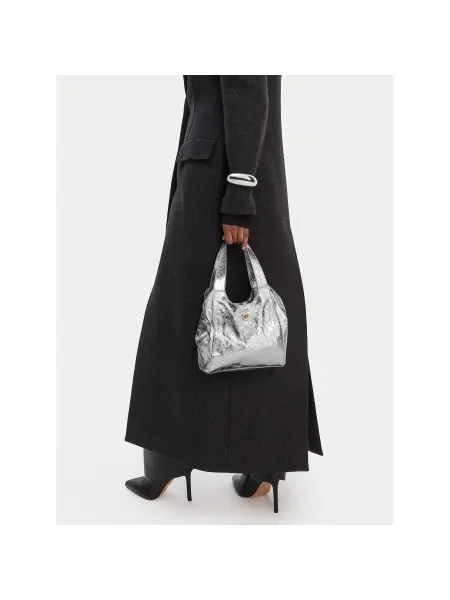 PINKO Geantă Tote Mini Bag AI PLTT argintiu