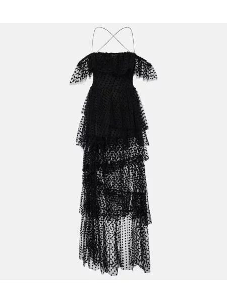 Rochie maxi Alexandra Miro din tul de costum negru