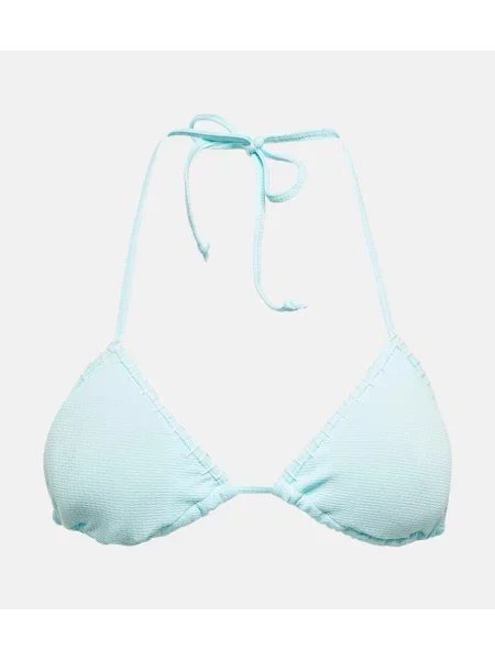 Haftowany bikini Marysia z dekoltem halter niebieski