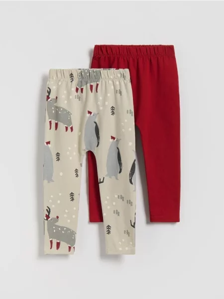 Reserved legginsy 2 pack beżowy