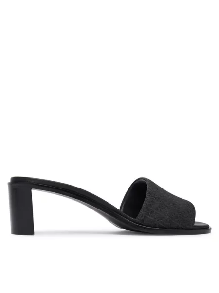 Calvin Klein Чехли Block Heel Sandal Aop черен