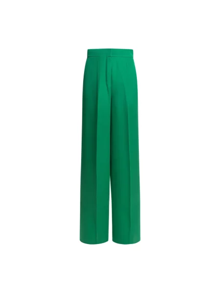 Lniane spodnie Max Mara zielone
