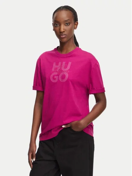 HUGO Tricou fucsia roz