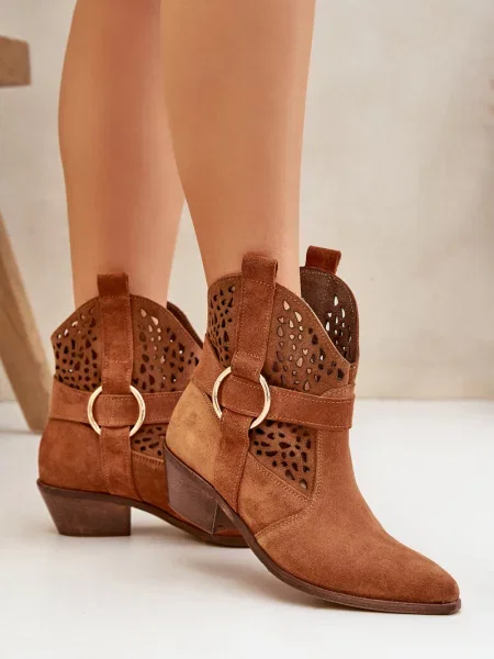 Ботуши Zazoo от набук перфорация