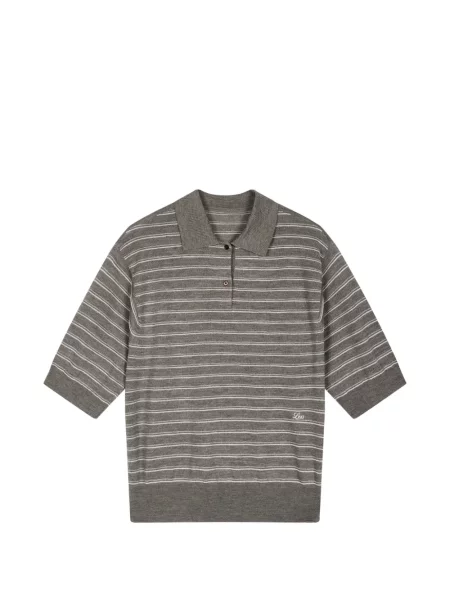 Tricou polo Less de lână maro