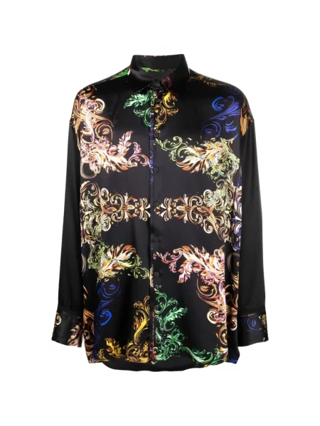Cămașă Tessitura Body Couture de mătase cu imagine negru