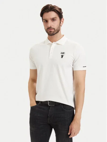 KARL LAGERFELD Tricou polo alb