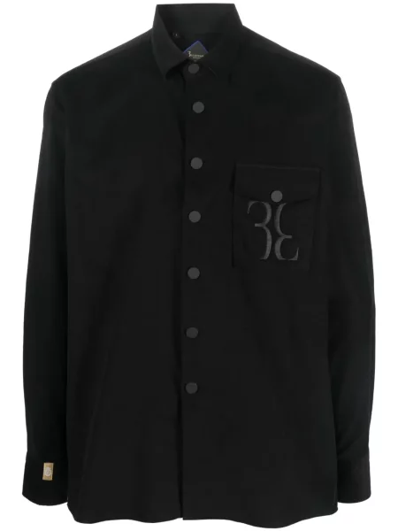 Cămașă Billionaire cu broderie de catifea cord negru
