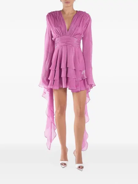 Lung rochie mini Monarh cu volane violet