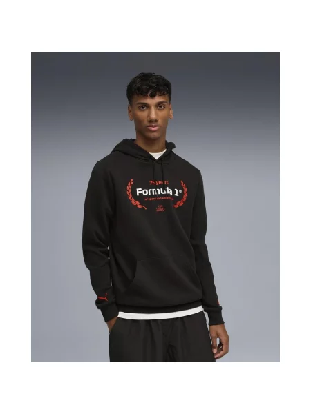 Bluza z kapturem Puma F1 Essential Logo Graphic czarny czerwony S biały