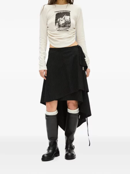 Fustă Ann Demeulemeester asimetrică negru