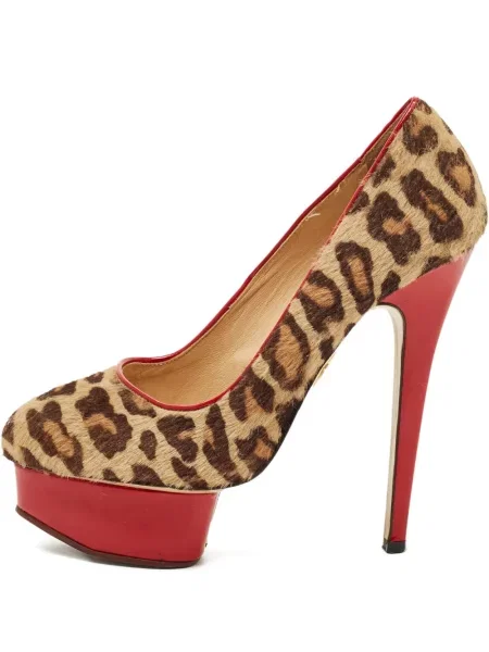 Pantofi cu toc Charlotte Olympia cu imagine cu model leopard maro