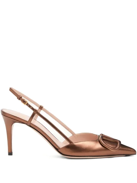 Pantofi cu toc Valentino Garavani slingback maro