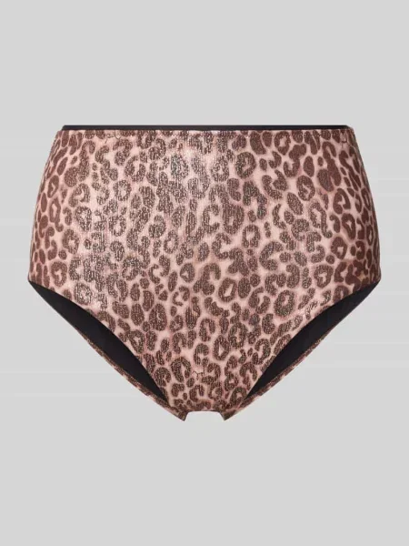 Bikini spodnie o kroju slim fit z zwierzęcym nadrukiem na całej powierzchni model Leopard' Joop! Collection beżowe