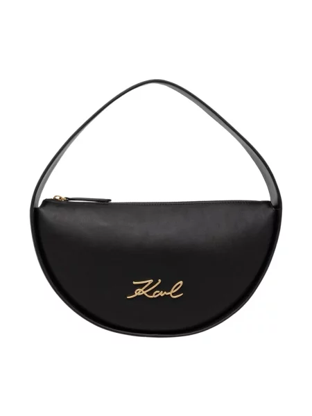 Karl Lagerfeld torebka rogal skórzana K/SIGNATURE czarna
