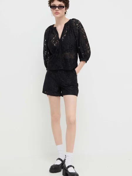 Długa koszula Desigual z długim rękawem czarna