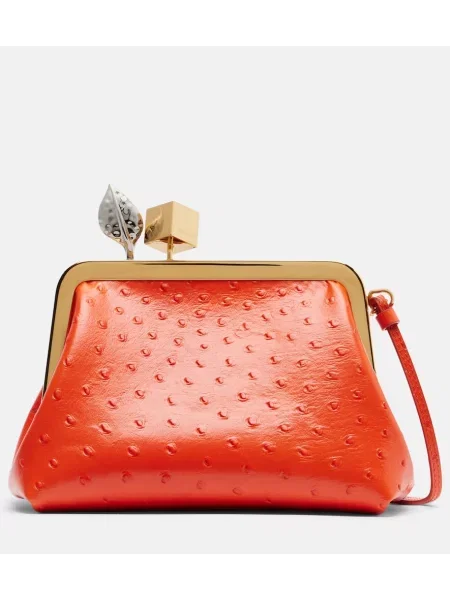 Usnjena pisemska torbica Jacquemus oranžna