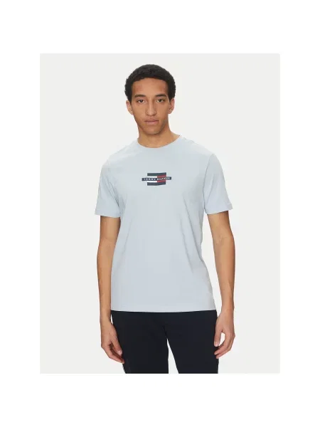 Tommy Hilfiger Majica Flag Box Svetlo Regular Fit modra