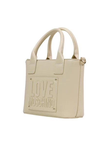 Torba podróżna Love Moschino z logo biała