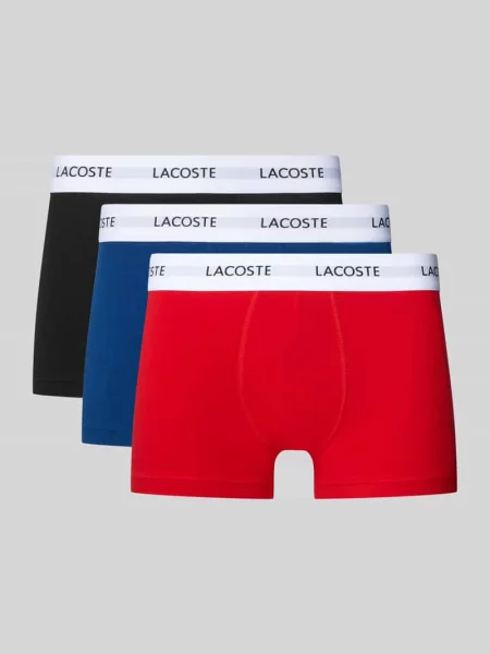 Obcisłe bokserki z mieszanki bawełny w zestaw 3 szt. Lacoste czerwone