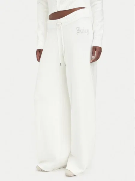 Juicy Couture Плетени панталони Кремав