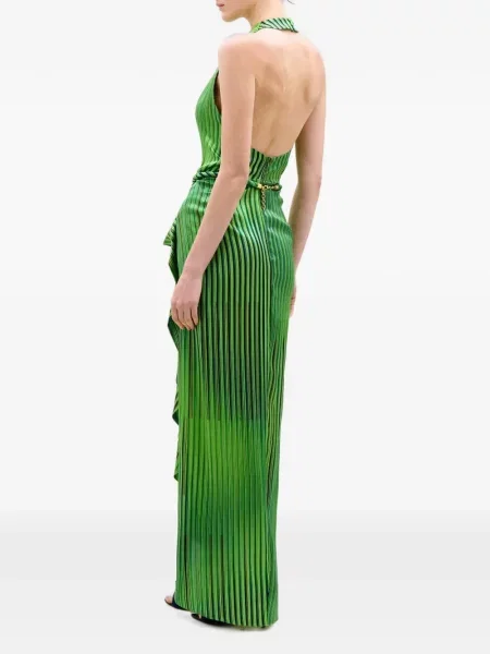 Rochie midi Silvia Tcherassi cu dungi cu volane verde