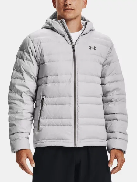Geacă cu puf Under Armour cu glugă gri