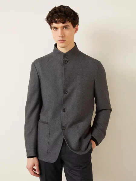 Zegna Marynarka Regular Fit Z Jedwabiem grau