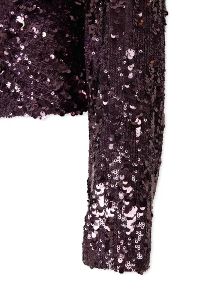 Top Rabanne cu paiete lung violet