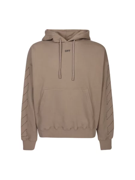 Bluza z kapturem Off-white z kapturem z nadrukiem polarowa biała