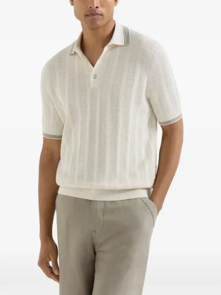 Tricou polo Brunello Cucinelli tricotate