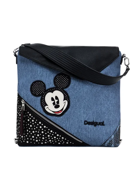 Geanta crossbody Desigual din jerseu albastru