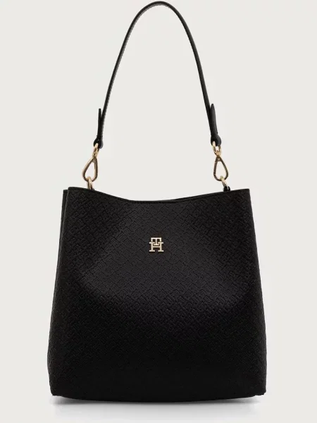 Kabelka Tommy Hilfiger Th Icon Shoulder Bag Mono čierna